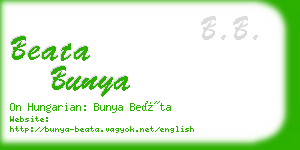 beata bunya business card